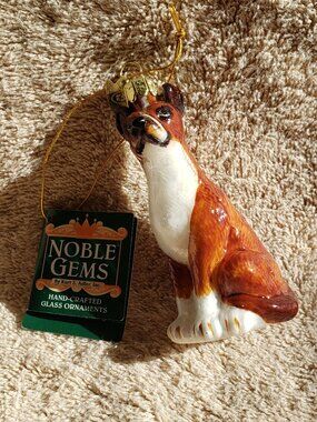 KURT ADLER NOBLE GEMS PIT BULL HAND MADE GLASS ORNAMENT NWT